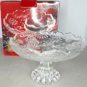 Glass Pedestal Mikasa Crystal Footed Cake Plate